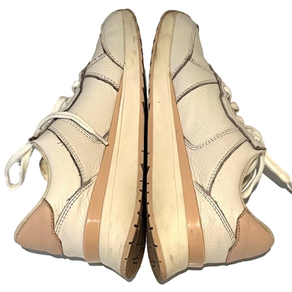 Zara Off White and Pink Leather Lace Up Chunky Sneakers size 7 - Picture 5 of 7